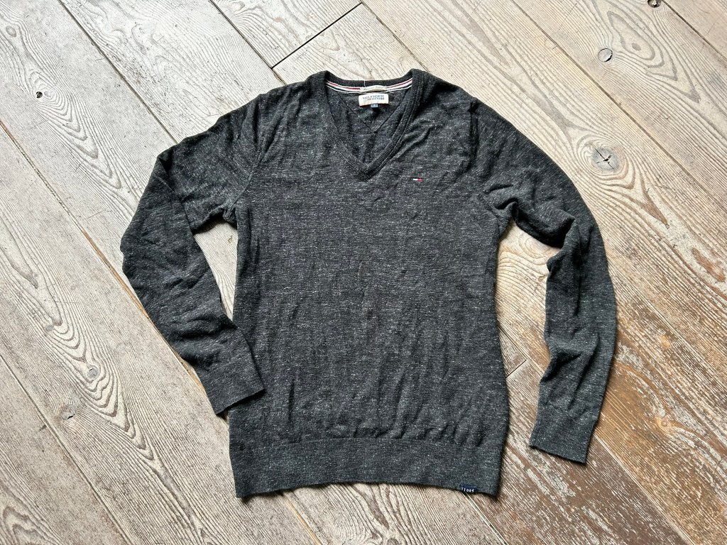 Hilfiger Demin trui, grijs, maat S, zo goed als NIEUW, Kleding | Heren, Truien en Vesten, Ophalen of Verzenden, Zo goed als nieuw