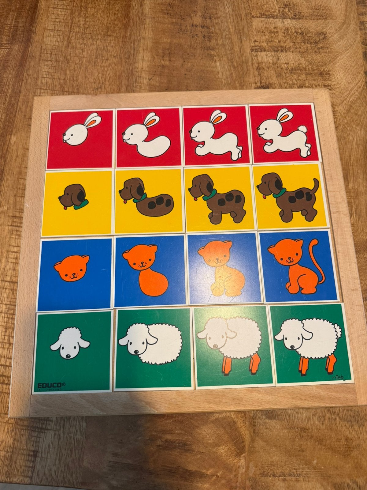Educo Holland dierenpuzzel houten frame schoolmateriaal, Verzenden, Zo goed als nieuw, Puzzelen