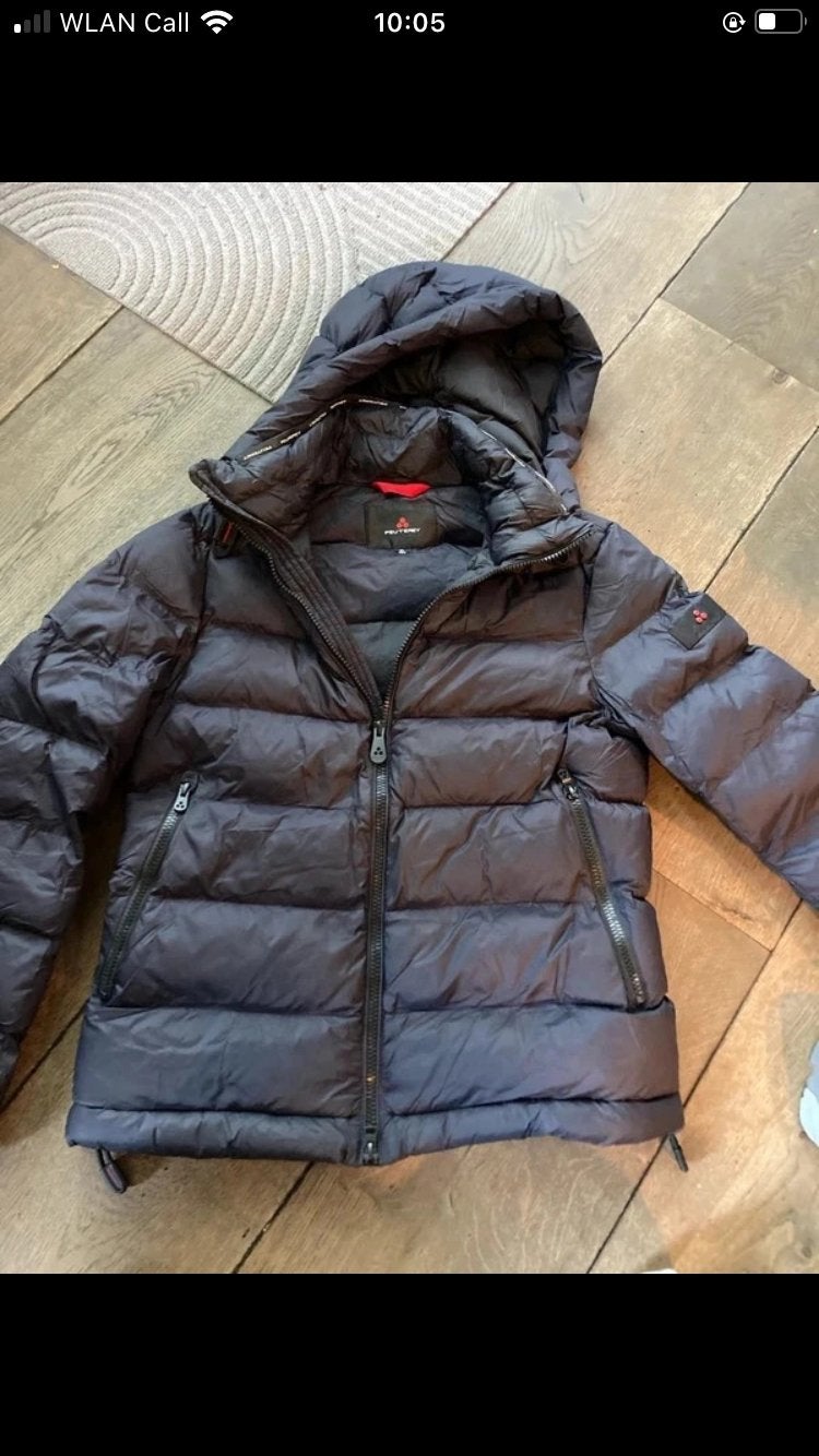 Winterjas donsjas peutery 152 zgan donkerblauw, Ophalen of Verzenden, Zo goed als nieuw, Jongen of Meisje, Jas