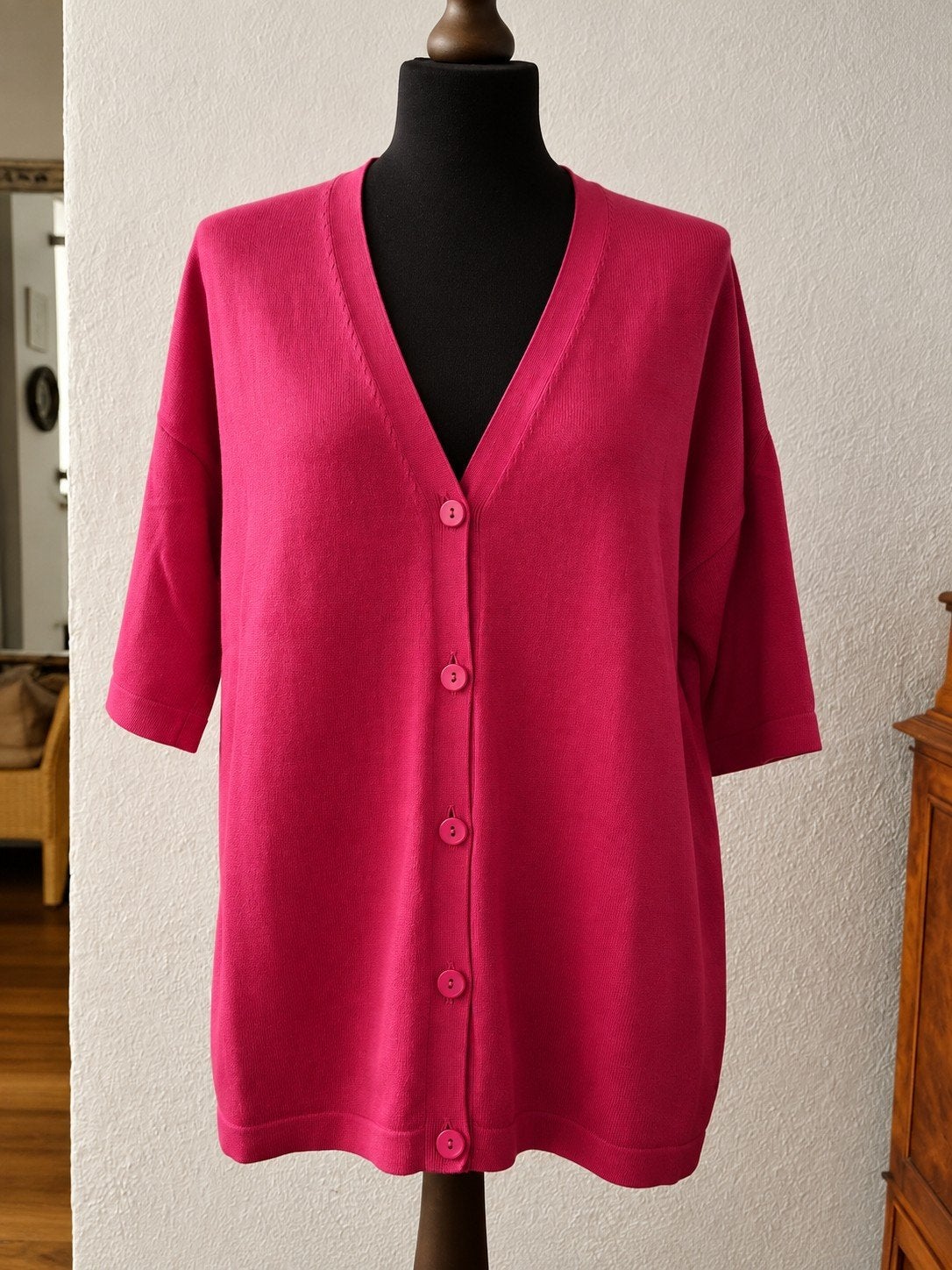 GERRY WEBER Gebreid Vest 44 Organic Cotton Nieuw WP120, Maat 42/44 (L), Nieuw, Ophalen of Verzenden, Roze