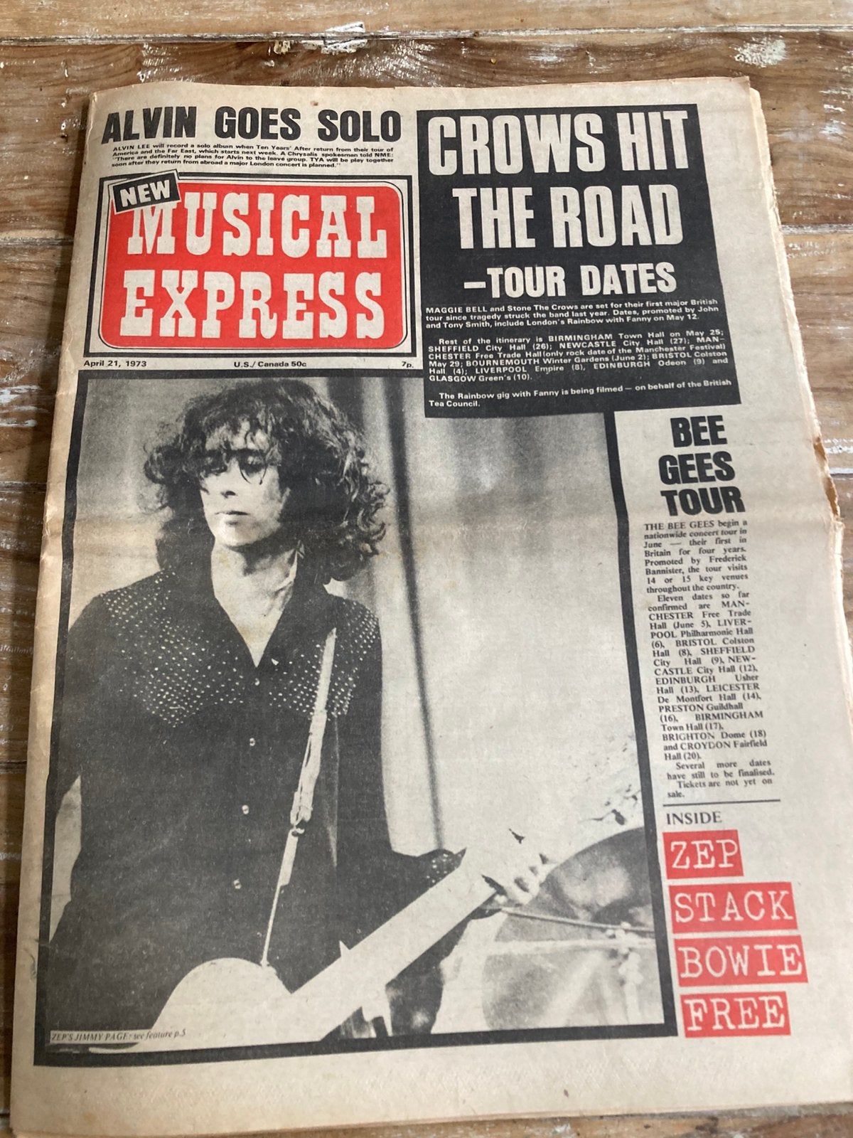NME 1973 TRAFFIC Thin Lizzy RABBIT Led Zeppelin BOWIE ELO, Ophalen of Verzenden, Muziek, Film of Tv