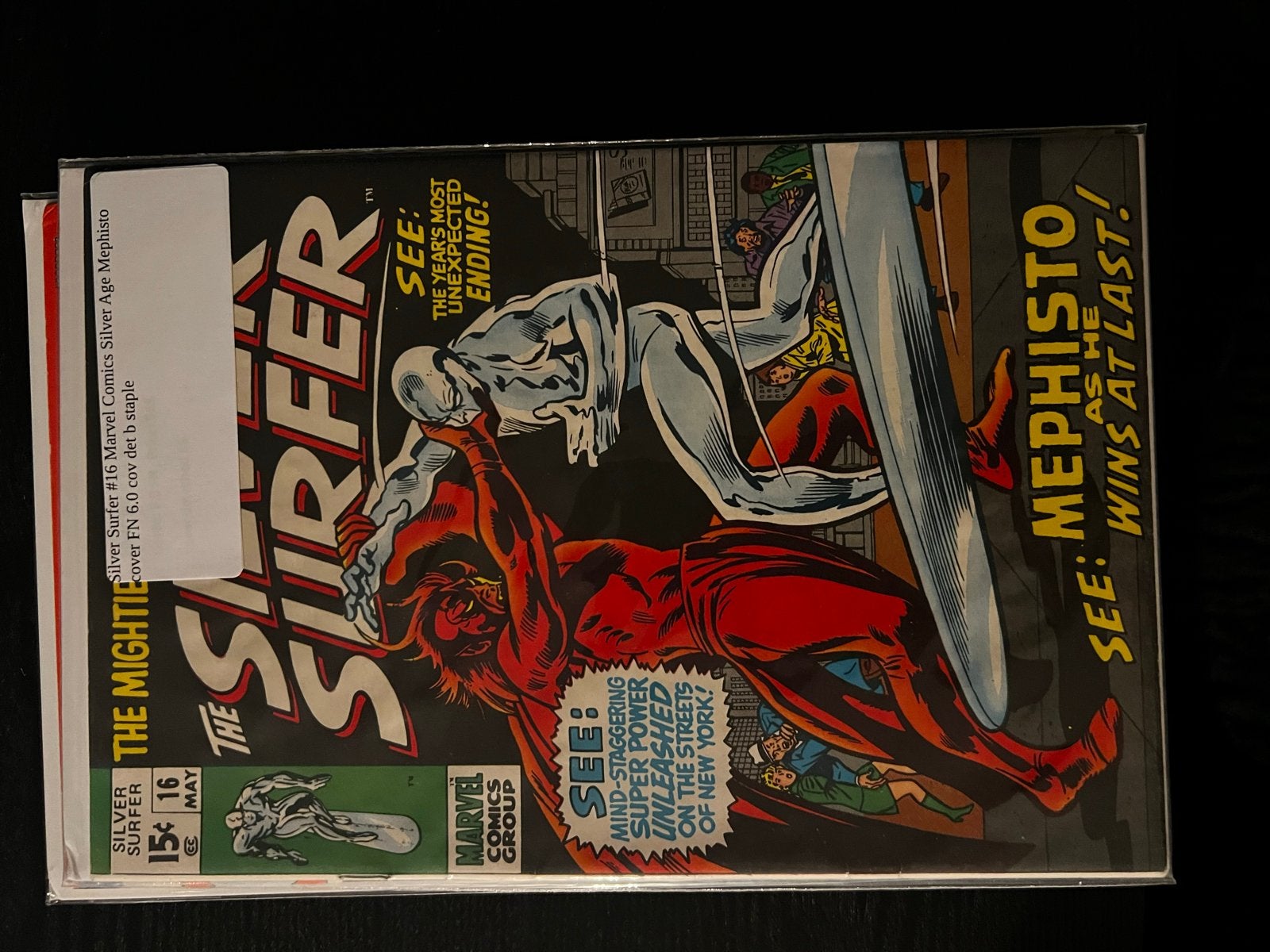 Silver Surfer #16 Marvel Comics Silver Age Mephisto, Eén comic, Ophalen of Verzenden, Gelezen, Amerika