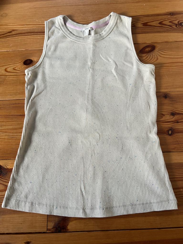 Esprit geribbelde top met spikkels, maat M, Maat 38/40 (M), Wit, Ophalen of Verzenden, Zo goed als nieuw