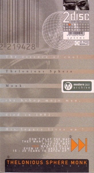 Thelonious Monk – Modern Jazz Archive – 2 CD’s nieuw in cell, Ophalen of Verzenden, Nieuw in verpakking, Jazz, Album