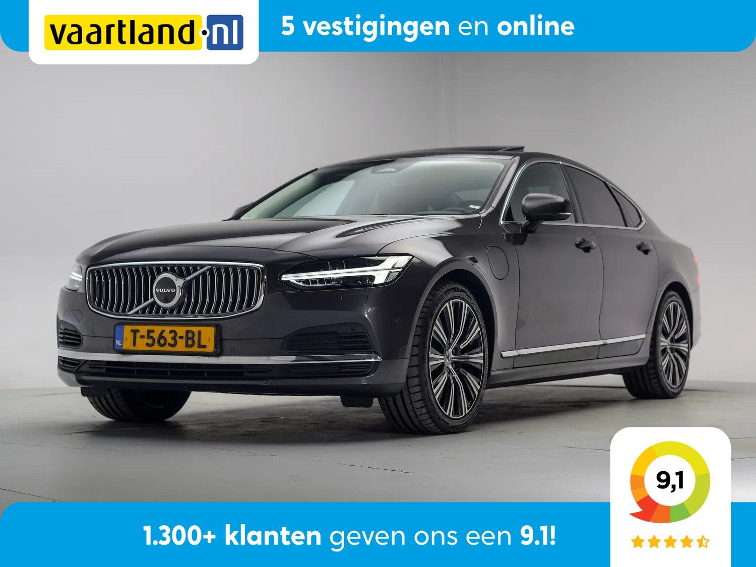 Volvo S90 2.0 T8 AWD Plus Bright [ Schuifdak Leder Harman/Ka, Automaat, Gebruikt, 4 cilinders, 1969 cc