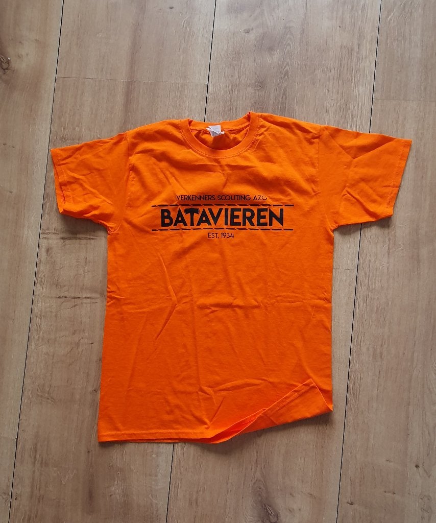 AZG scouting Waalwijk Batavieren T-shirt oranje, Ophalen, Zo goed als nieuw, Onbekend, Jongen