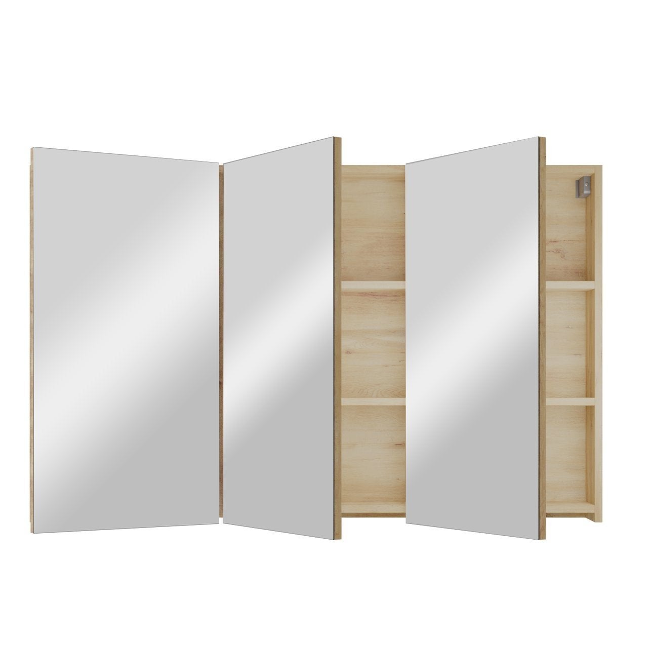 Linie Montro Spiegelkast 100x75cm Natuur Eik, Ophalen, Spiegelkast, Nieuw, 50 tot 100 cm
