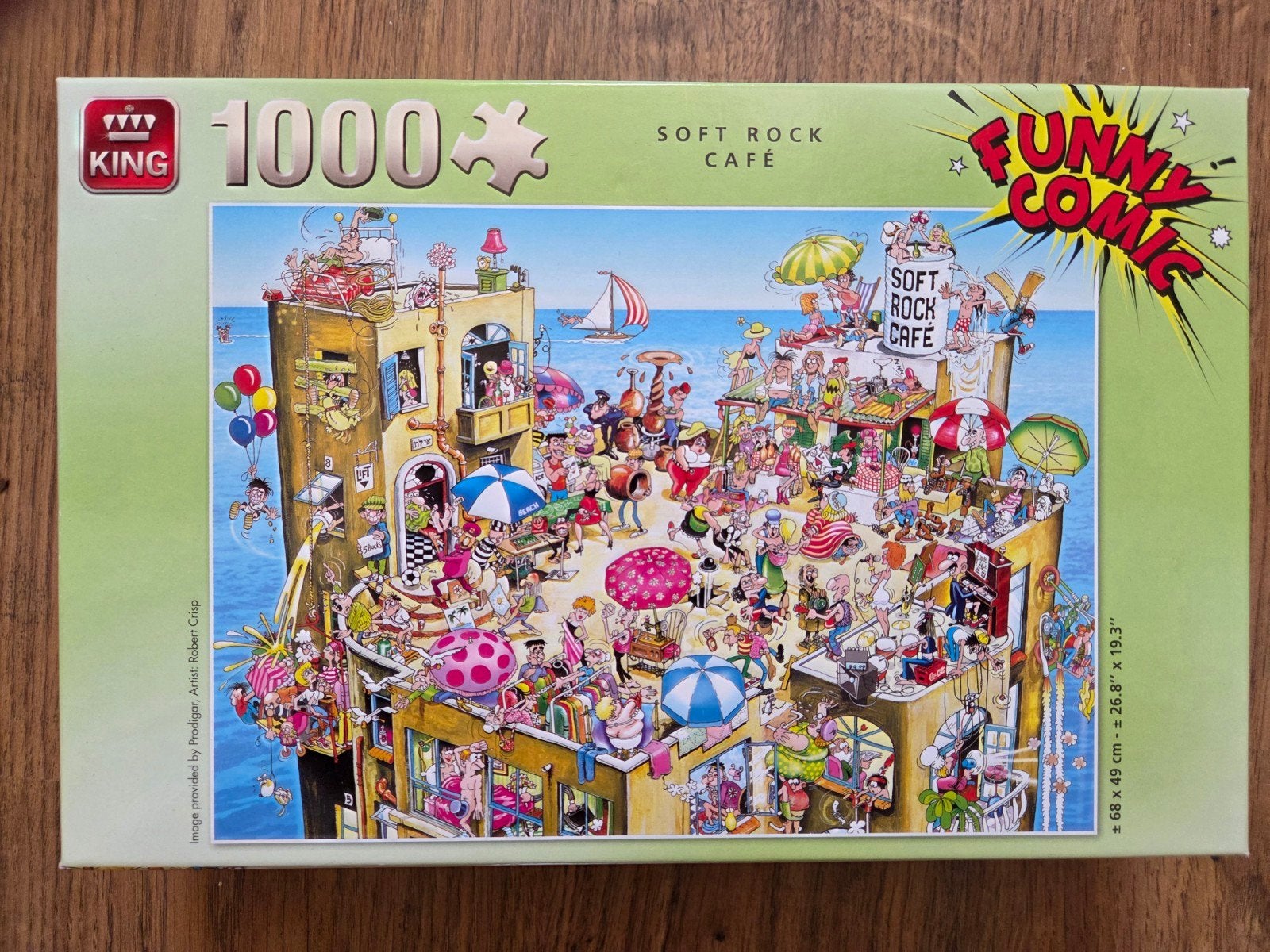King Funny Comic Puzzel Soft Rock Café 1000 stukjes, Ophalen, 500 t/m 1500 stukjes, Gebruikt, Legpuzzel