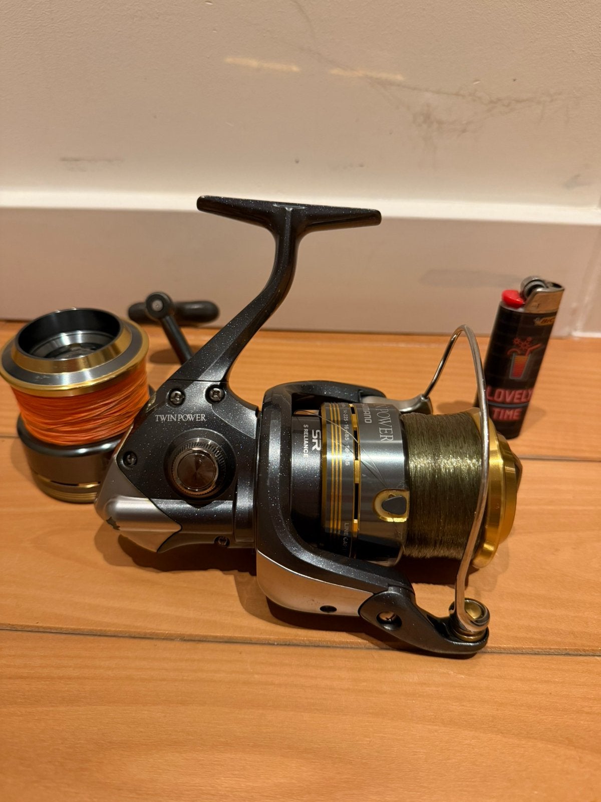 Shimanoo Twinpower 6000FC met reserve spoel, Ophalen of Verzenden, Zo goed als nieuw, Molen