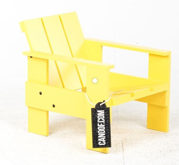 Rietveld Kratstoel junior, 2 x geel, Huis en Inrichting, Twee, Overige kleuren, Nieuw, Ophalen of Verzenden