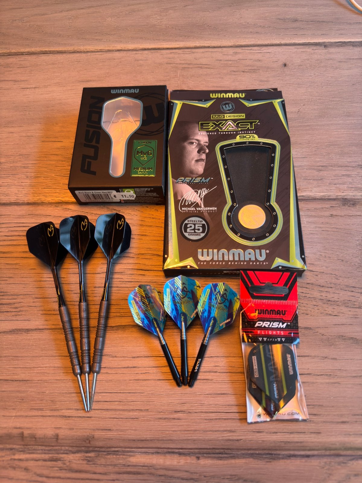 Winmau Michael van Gerwen Exact dartpijlen MVG - 25 gram, Ophalen of Verzenden, Gebruikt, Pijlen