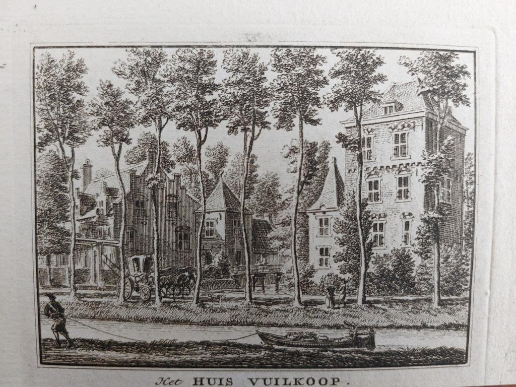 137 / Het Huis Vuilkoop in Schalkwijk Gravure uit 18e eeuw, Antiek en Kunst, Kunst | Etsen en Gravures, Ophalen of Verzenden