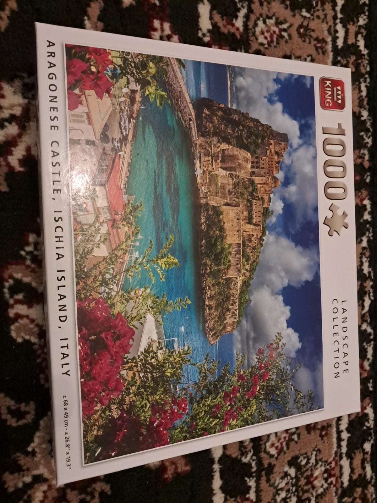 King Legpuzzel Aragonese Kasteel Ischia, Italië 1000 stukjes, Ophalen of Verzenden, 500 t/m 1500 stukjes, Zo goed als nieuw, Legpuzzel