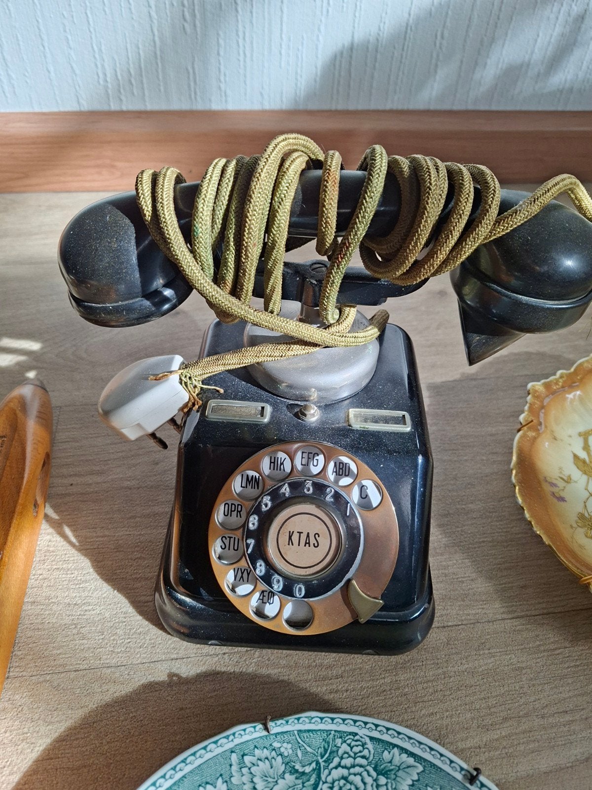 Vintage Telefoon met Draaischijf - Zwart, Ophalen