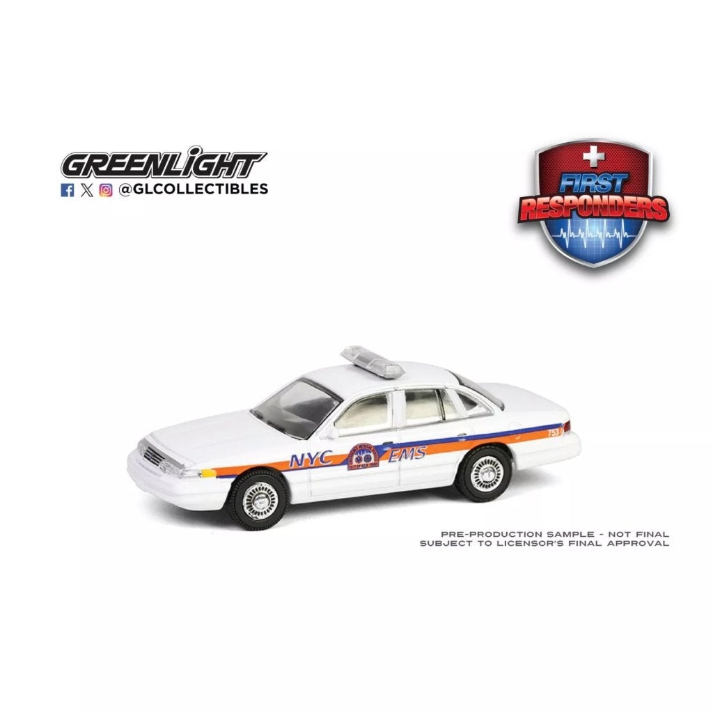 1994 Ford Crown Victoria van Greenlight 1/64 New York EMS, Hobby en Vrije tijd, Modelauto's | Overige schalen, Nieuw, Auto, Ophalen of Verzenden