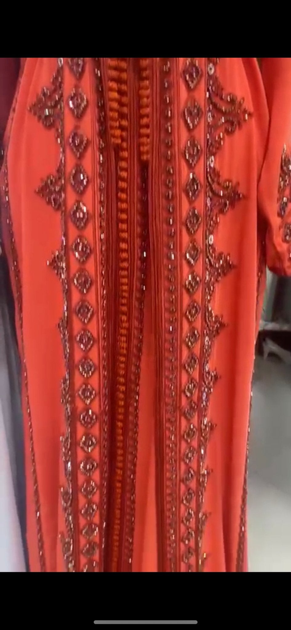 Prachtige Marokkaanse Kaftan met Borduurwerk, Kleding | Dames, Maat 38/40 (M), Oranje, Ophalen of Verzenden, Zo goed als nieuw