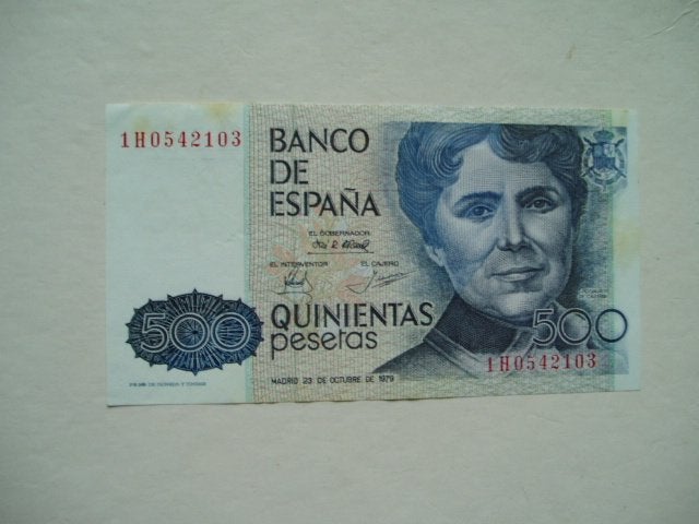 1232. Spanje, 500 pesetas 1979 VF Rosalia de Castro., Verzenden, Overige landen, Los biljet