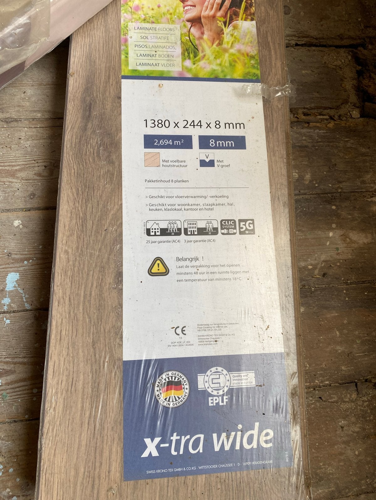Laminaatvloer 50m2 - 1 jaar oud + 3 nieuwe pakketten, Doe-het-zelf en Verbouw, Vloerdelen en Plavuizen, Ophalen, Gebruikt, 50 tot 150 cm