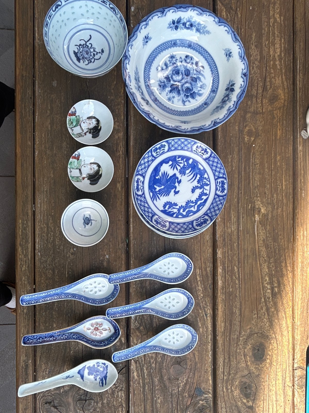 Diverse collectie Chinees porselein en lepels, Ophalen