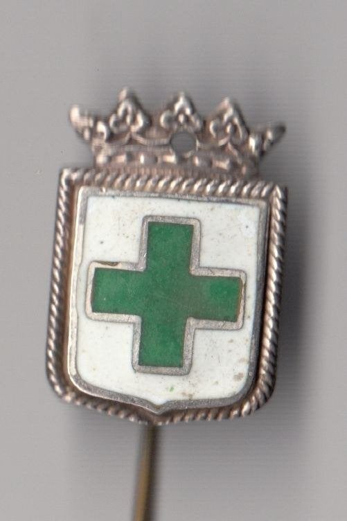 Het Groene Kruis emaille speldje, Gebruikt, Niet vindbaar, Niet vindbaar, Speldje of Pin