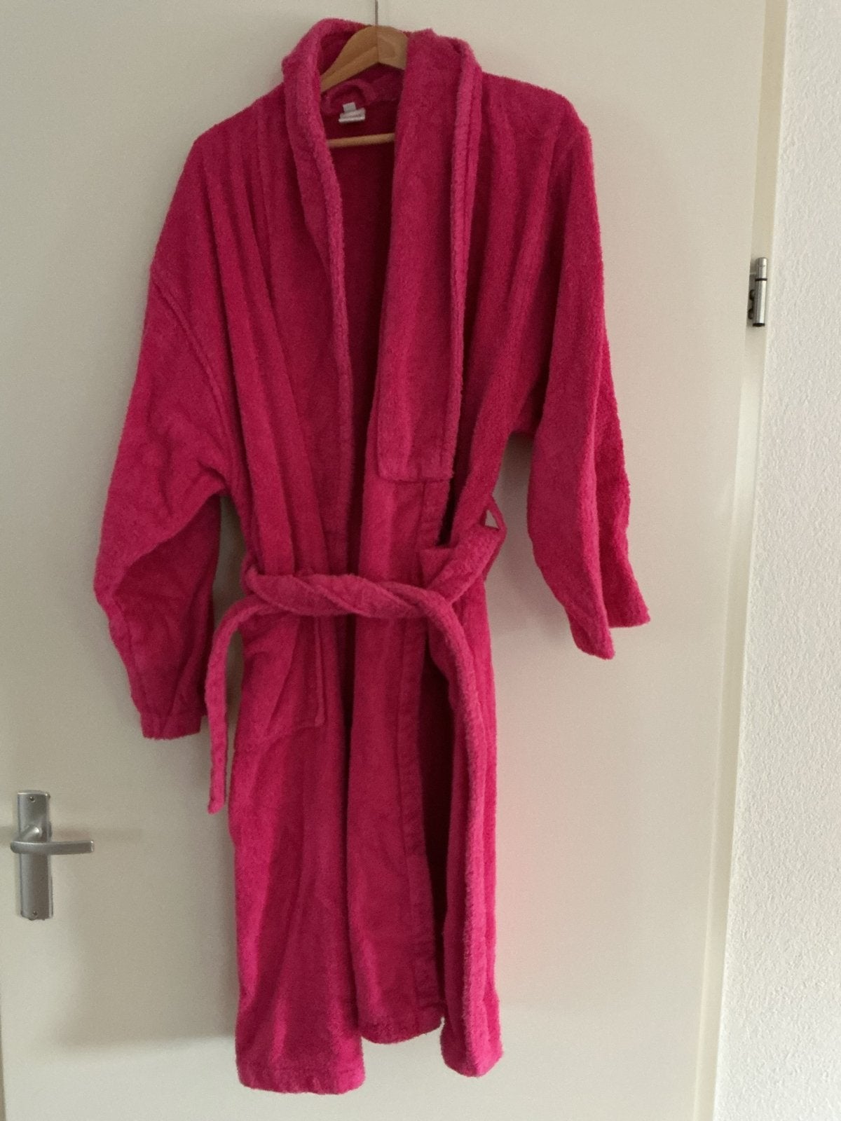 Roze luxe badjas van Royal by Vandyck, 100% katoen, Ophalen of Verzenden, Zo goed als nieuw
