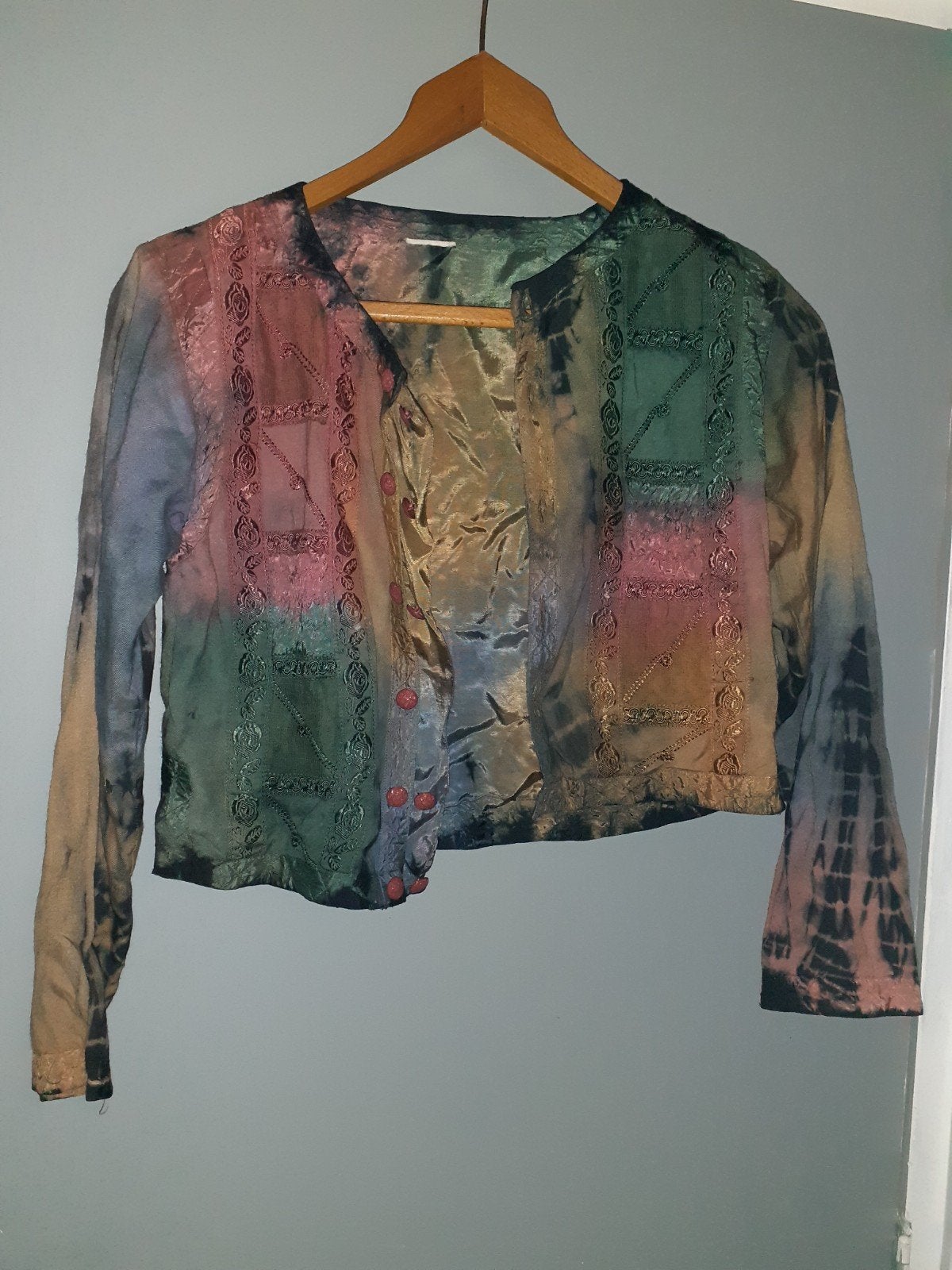 Unieke Batik Jasje - Handgemaakt en Kleurrijk, Blauw, Ophalen of Verzenden, Onbekend, Maat 36 (S)