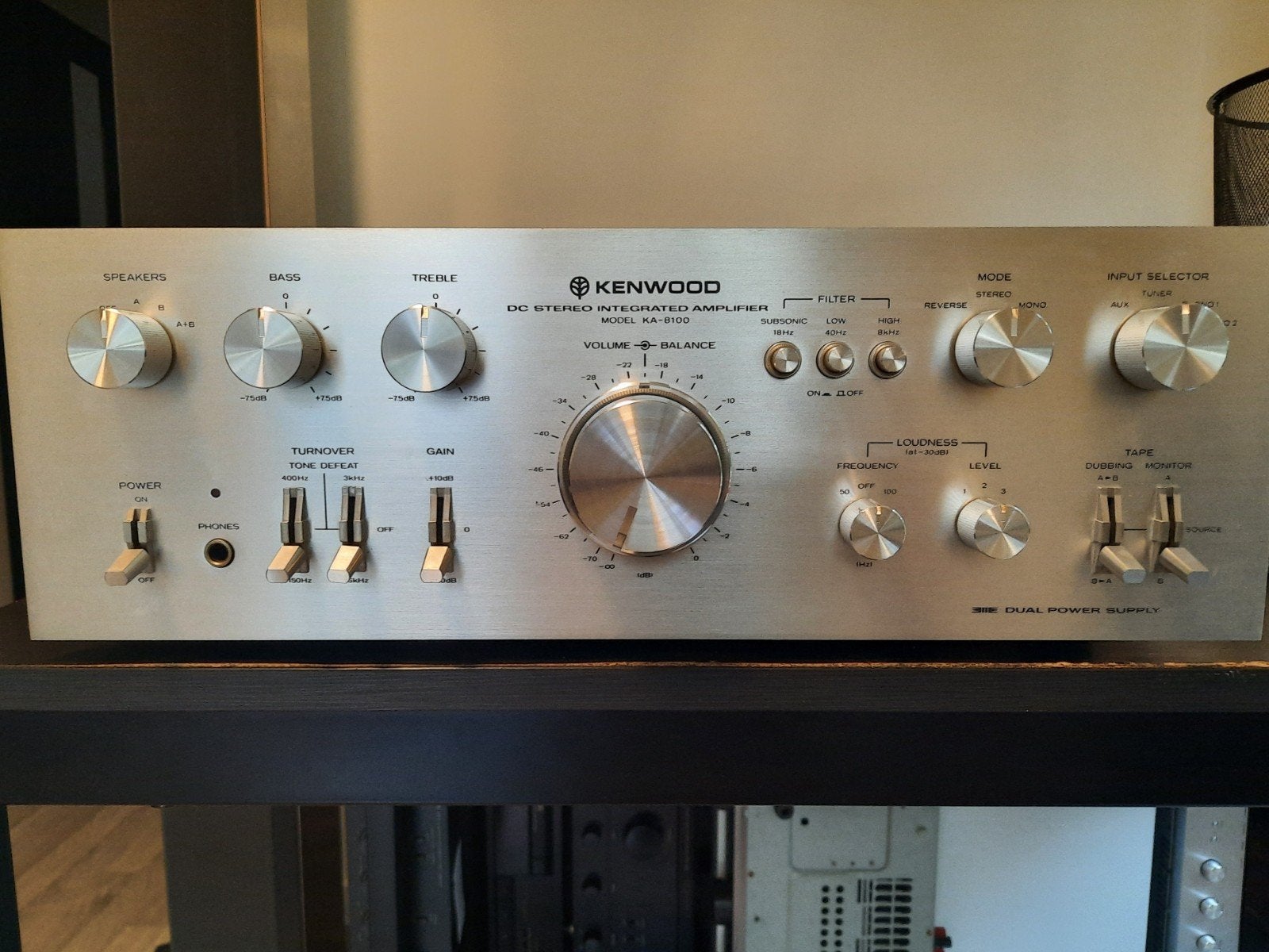 Kenwood KA-8100 DC Stereo Integrated Amplifier (1977-79)., Gebruikt, 60 tot 120 watt, Stereo, Ophalen