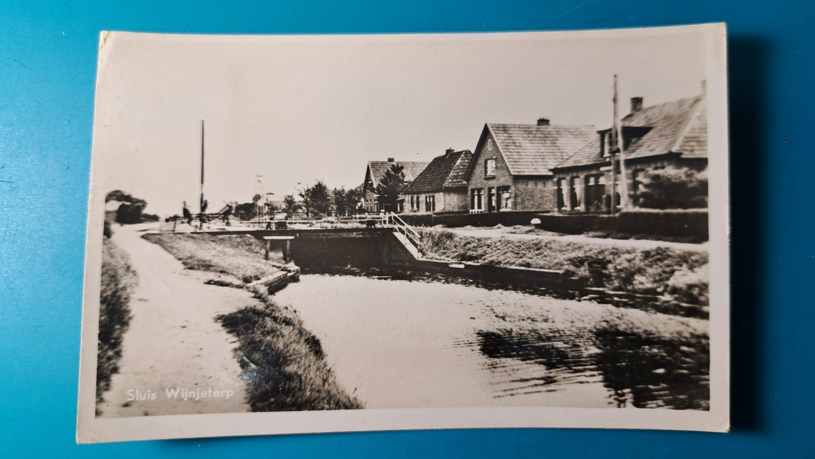 Wijnjeterp - sluis - 1953, Ophalen of Verzenden, 1940 tot 1960, Gelopen, Friesland