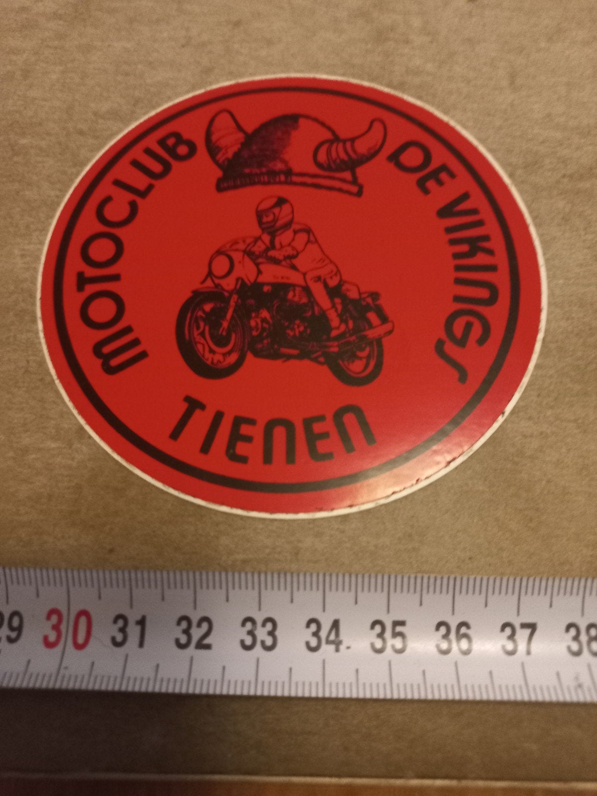 Vintage Motorclub De Vikings Tienen Sticker, Verzamelen, Ophalen of Verzenden