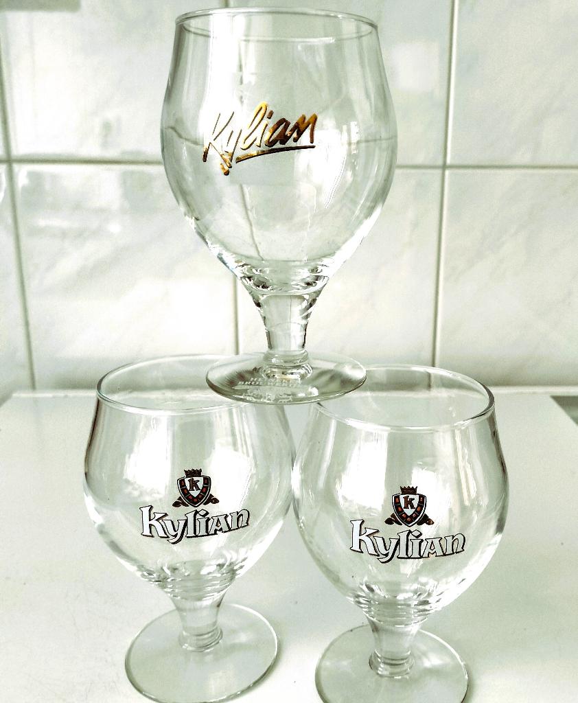 Kylian glazen uitgave Heineken 1993 tot 1999, Verzamelen, Biermerken, Ophalen of Verzenden, Nieuw, Glas of Glazen, Heineken