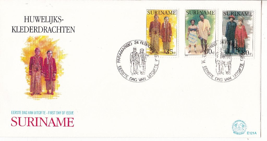 Rep. Suriname - FDC121A/B - Huwelijksklederdrachten, Verzenden, Onbeschreven, Rest van de wereld