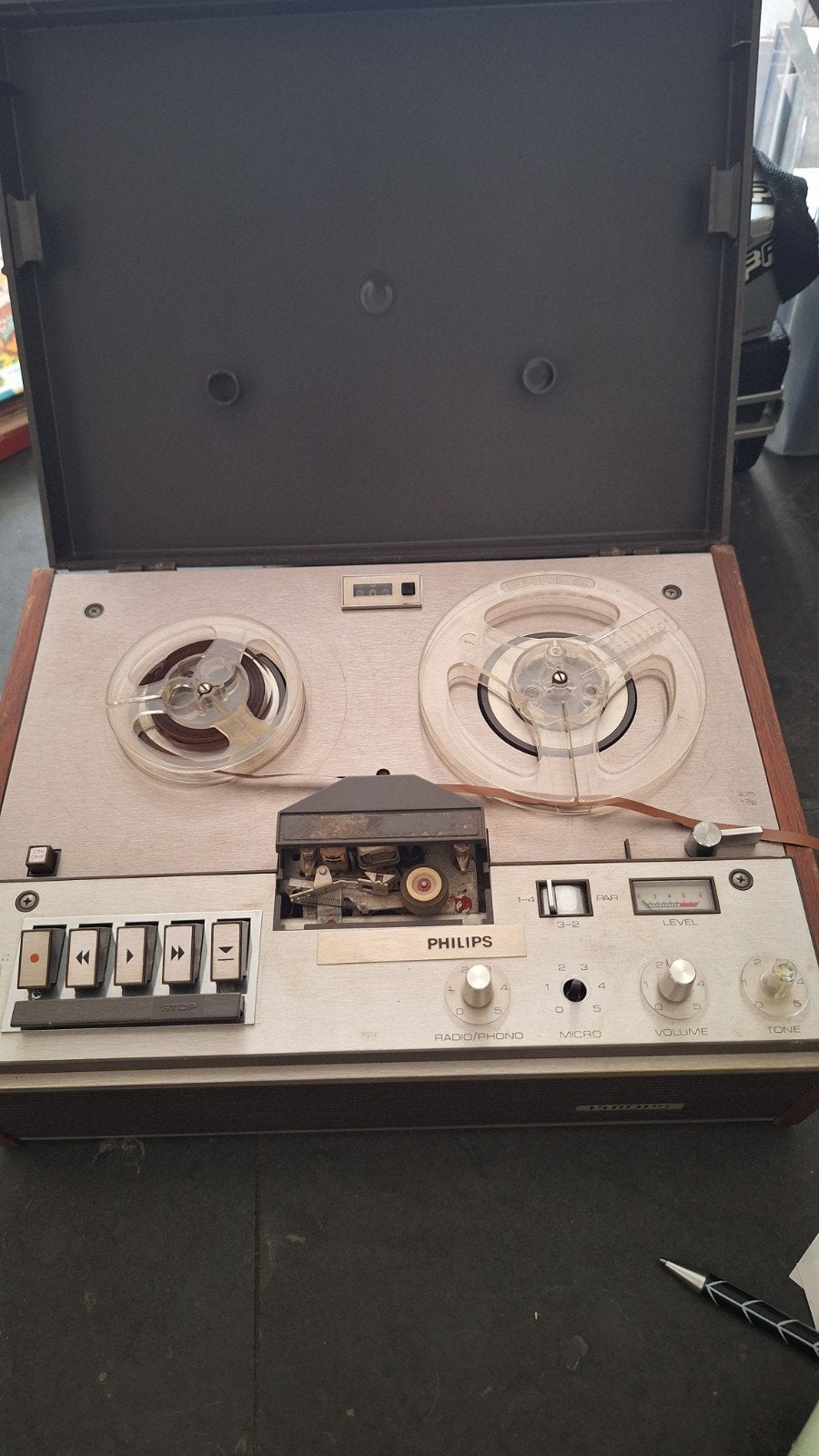 Philips Bandrecorder met stofkap en banden, Ophalen, Bandrecorder, Met banden