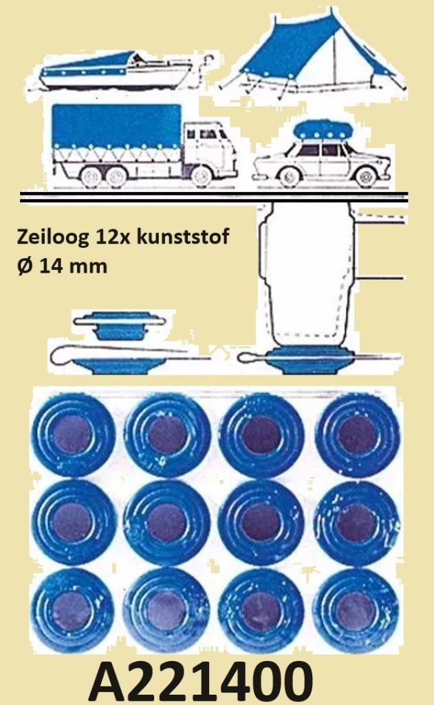 A2214000 Zeiloog 12x kunststof - Ø14 mm - kleur blauw € 7,95, Ophalen of Verzenden, Nieuw, Overige typen