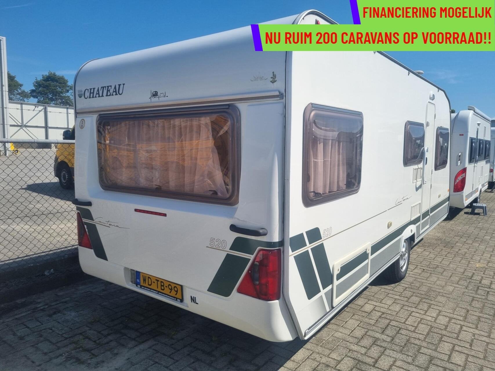 CHATEAU CANTARA 520 MOVER + VOORTENT+ENKELE BEDDEN+FIETSENDR, Chateau, Rondzit, 7 tot 8 meter, Tot en met 4