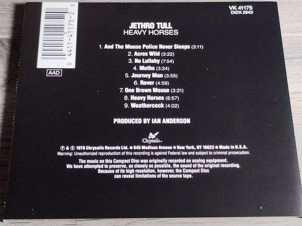 Jethro Tull - Heavy Horses [USA], Cd's en Dvd's, Ophalen of Verzenden, Zo goed als nieuw, Poprock