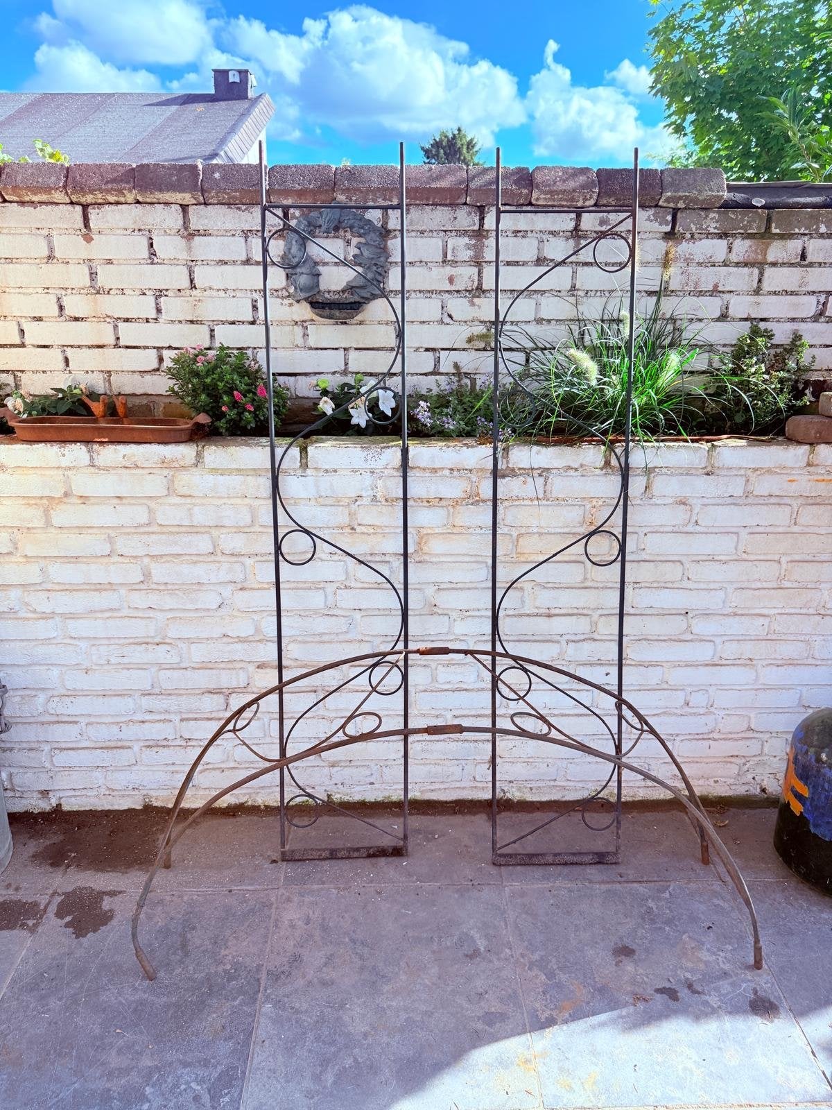 Decoratief smeedijzeren tuinrek/klimrek, Ophalen, Gebruikt