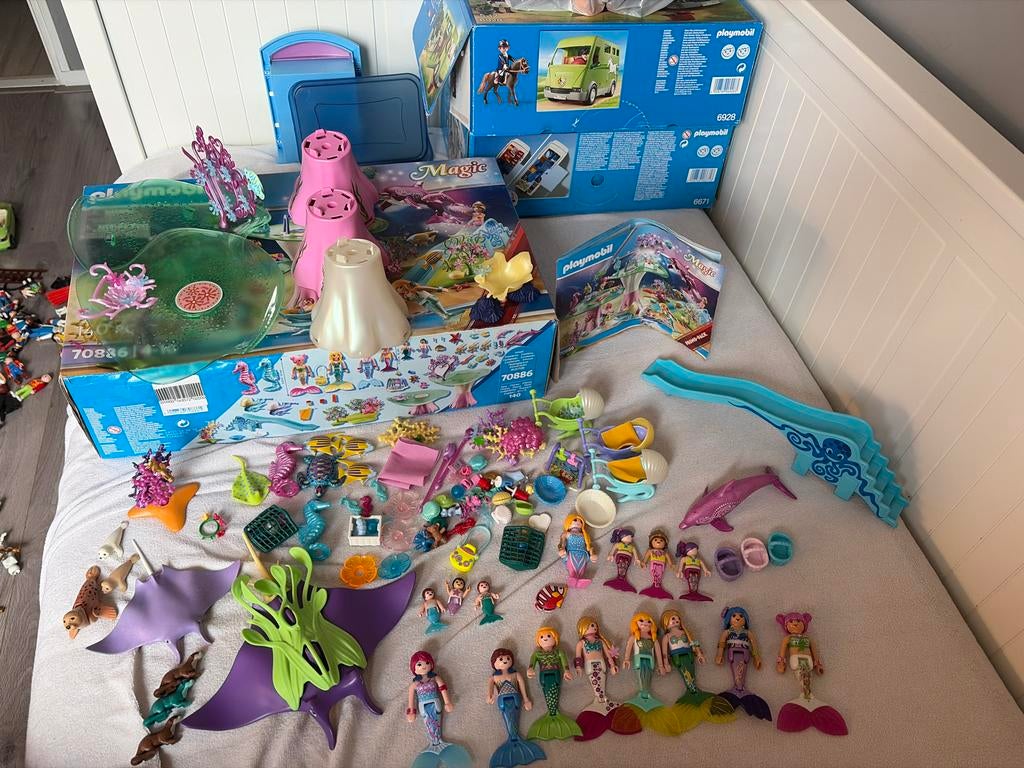 Grote Playmobil Zeemeerminnen Wereld Set - Magic 70886, Ophalen of Verzenden, Zo goed als nieuw, Complete set