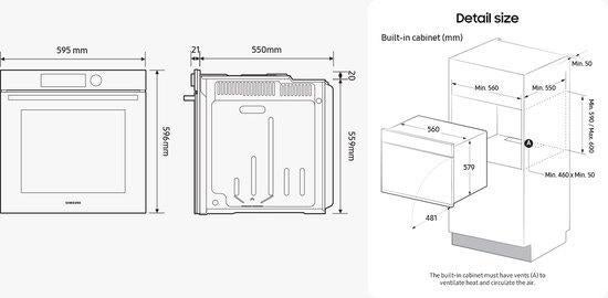 Samsung NV7B4450VCB Zwart 76 liter Dual Cook Pyroyse (Oven), 3 snelheden of meer, Ophalen of Verzenden, 4 liter of meer, Samsung