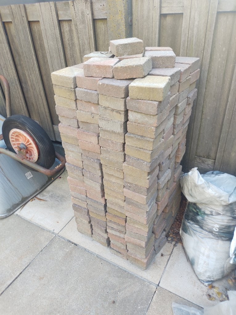 368 X Trommel stenen rood 10*10*4 / 3,7 M2, Ophalen, Overige materialen, Gebruikt, Klinkers