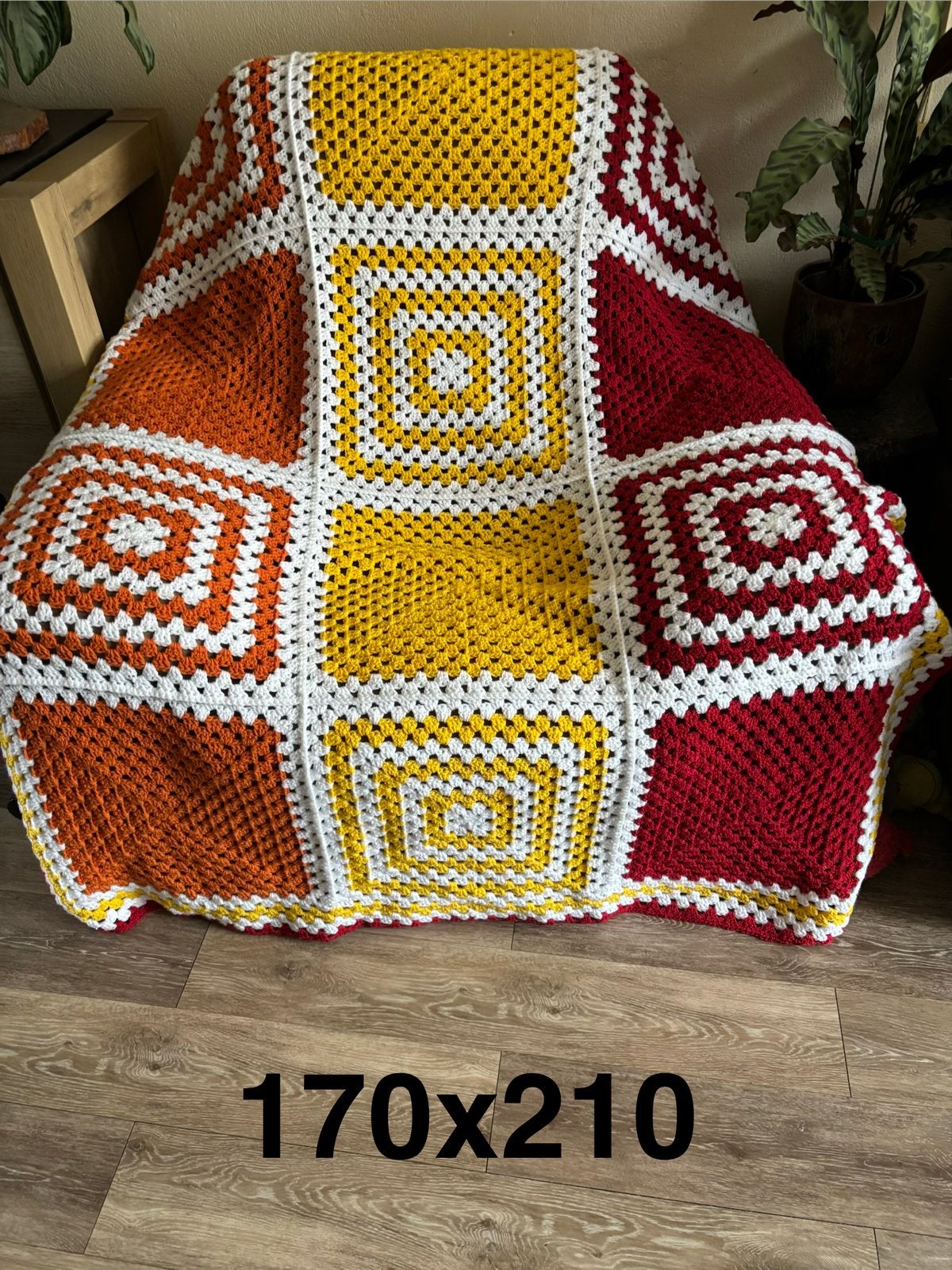 Gehaakte deken, Huis en Inrichting, Woonaccessoires | Plaids en Woondekens, Ophalen of Verzenden, Nieuw
