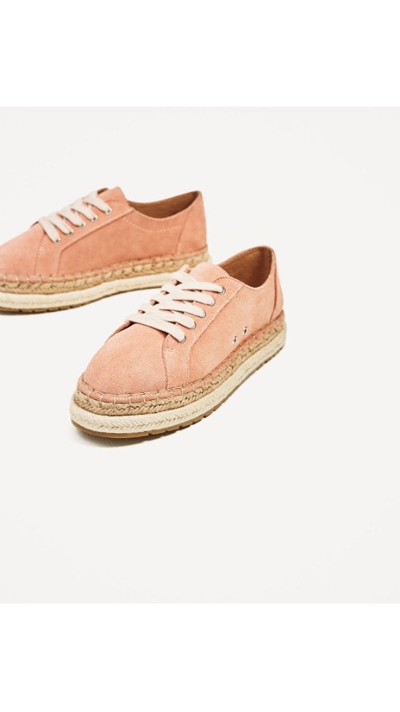 ZARA leren espadrilles ZGAN maat 36/37, Zara, Ophalen of Verzenden, Zo goed als nieuw, Espadrilles of Moccasins