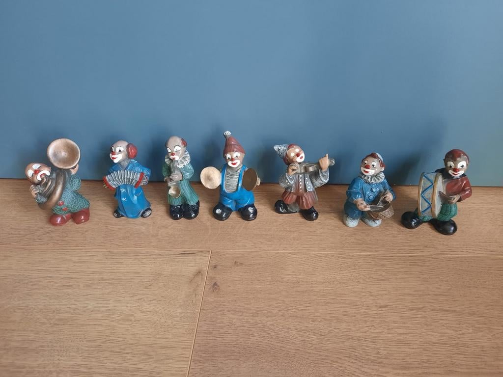 Gilde Clown Muzikanten Beeldjes - Set van 7, Ophalen of Verzenden