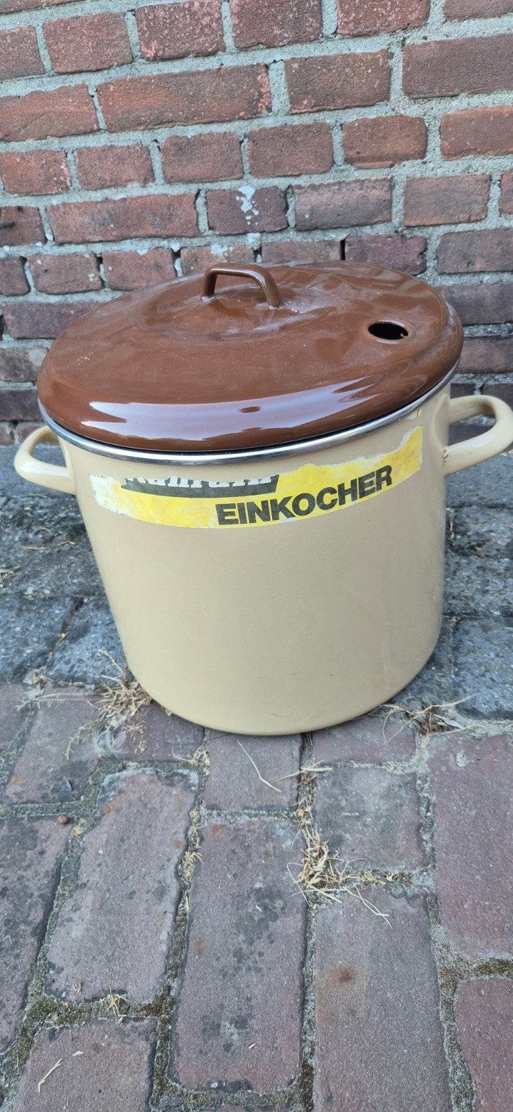 Vintage EINKOCHER Weckketel - Bruin geëmailleerd, Verzenden