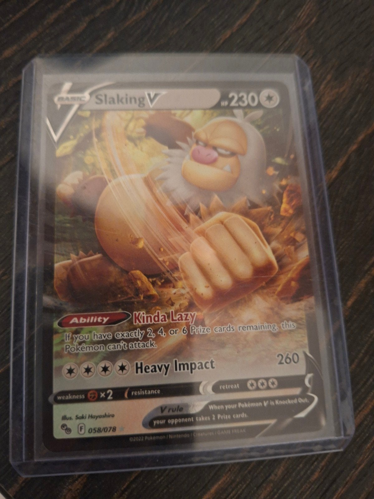 Pokémon Kaart Slaking V (058/078) - Zo goed als nieuw, Ophalen, Zo goed als nieuw, Losse kaart