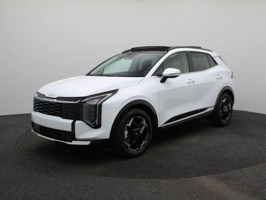 Kia Sportage 1.6 T-GDi Hybrid DynamicPlusLine | Navigatie |, Auto's, Kia, Euro 6, 4 cilinders, Leder en Stof, Wit