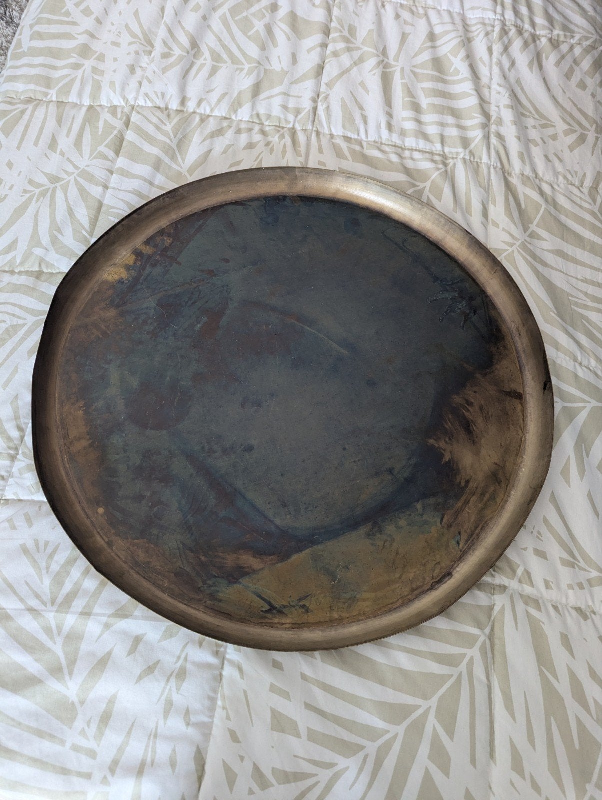 Groot rond dienblad - circa 58 cm, Ophalen, Rond, Zo goed als nieuw, Dienblad