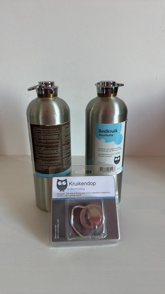 Briljant Baby Bedkruik Aluminium met Koperen Sluiting, Kinderen en Baby's, Badjes en Verzorging, Overige typen, Zo goed als nieuw