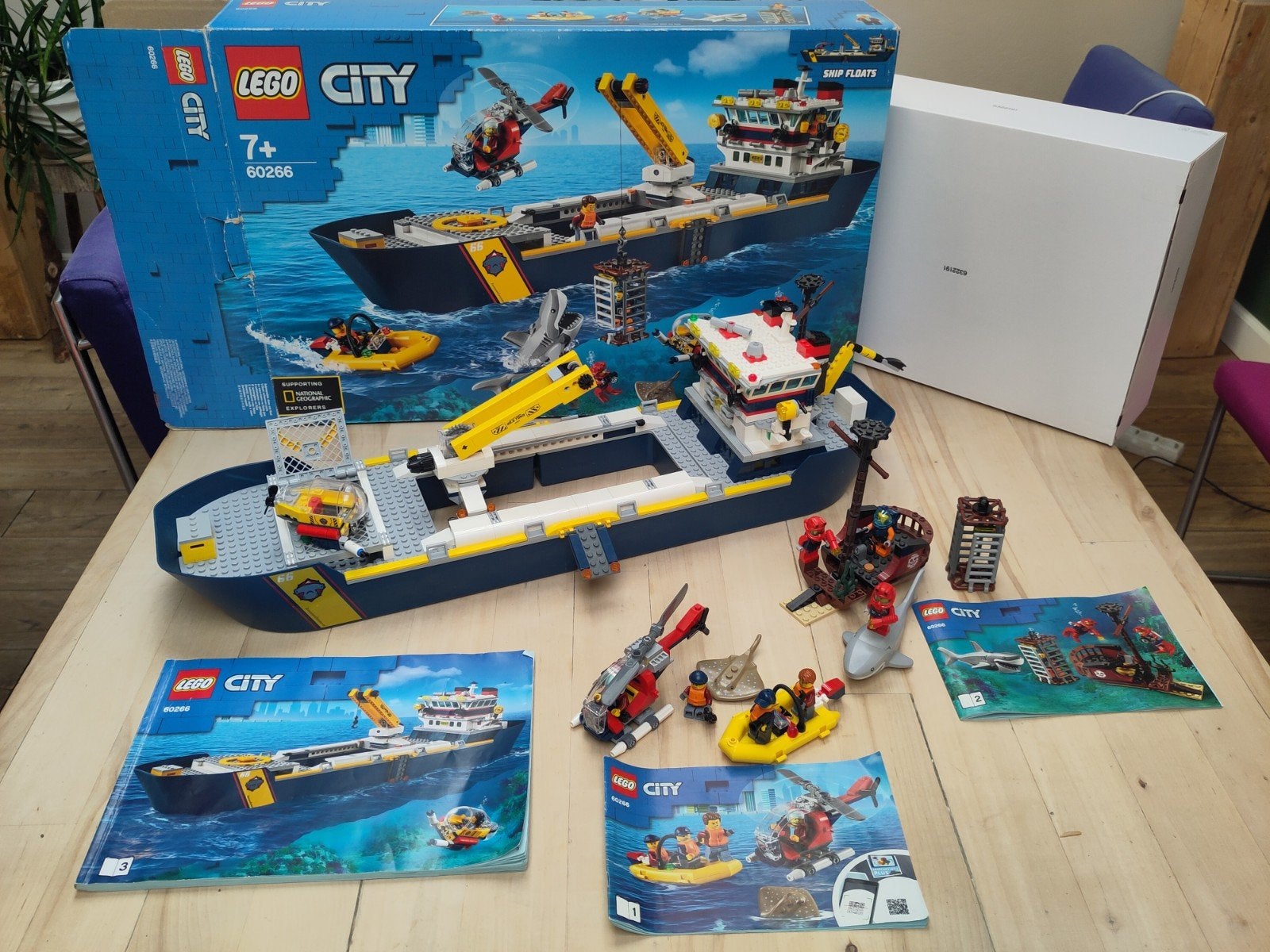 Lego City 60266 Oceaan Onderzoeksschip compleet met dozen, Compleet, City, Lego, Ophalen of Verzenden