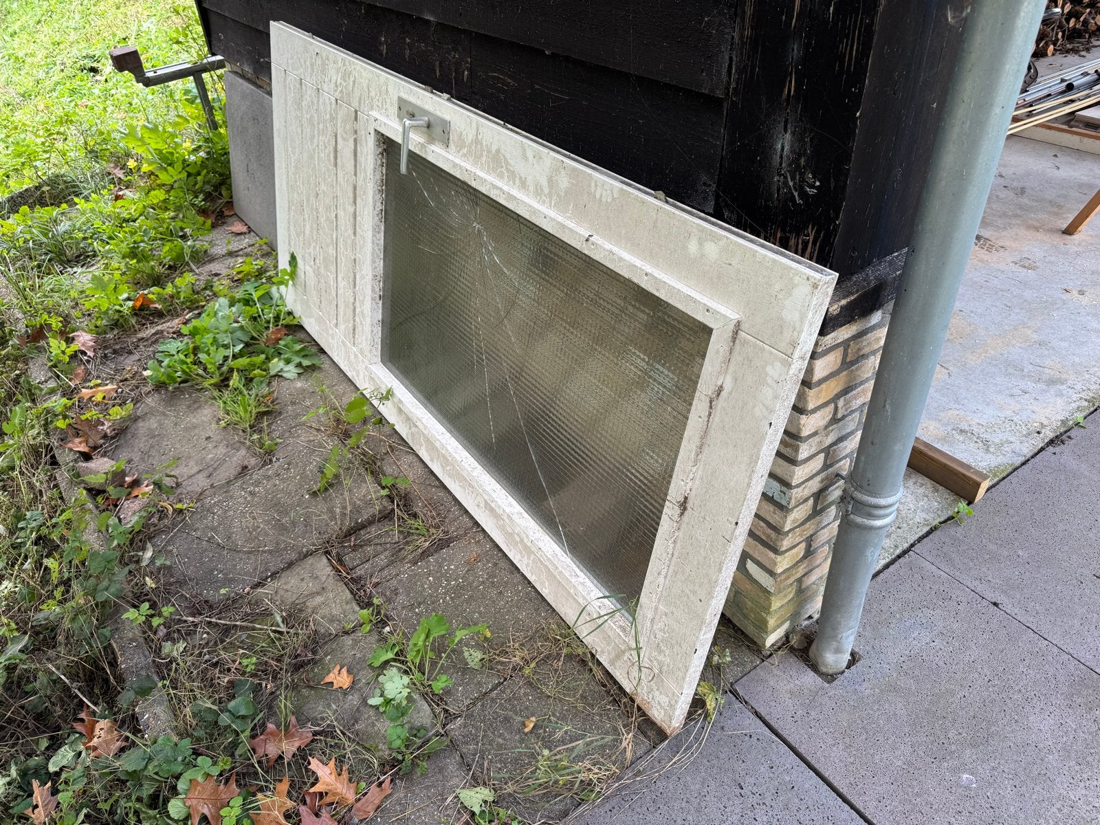 Hardhouten buitendeur met driepunts sluiting, Ophalen, Gebruikt, 80 tot 100 cm, Buitendeur