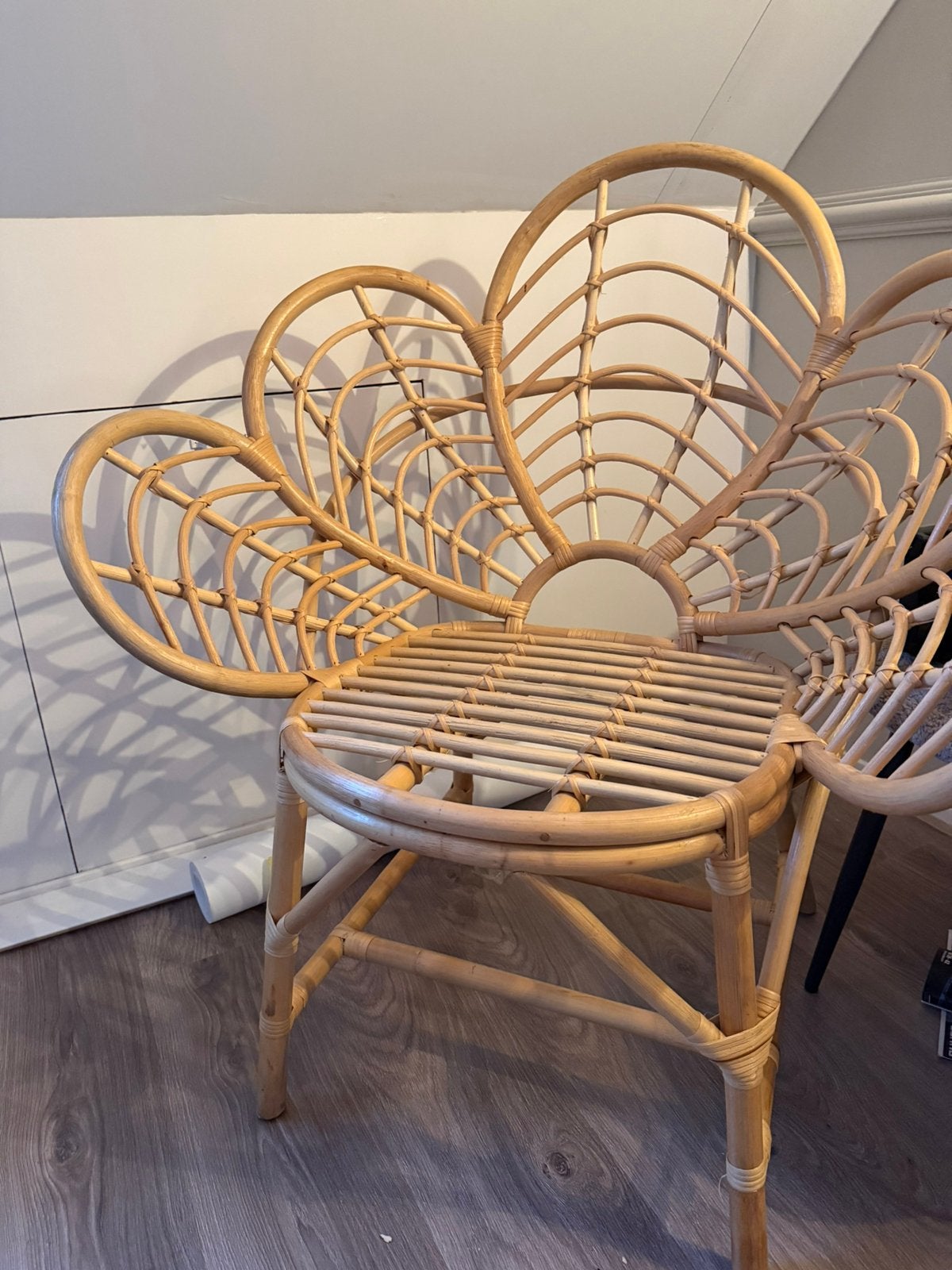 Rotan lotus stoel xenos boho, Ophalen, Bruin, Riet of Rotan, Zo goed als nieuw